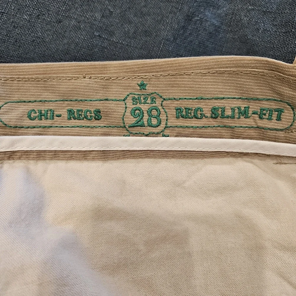 Diesel Men's Chi-Reg Slim Fit 28 Pants Trousers Desert Tan Pinstripe